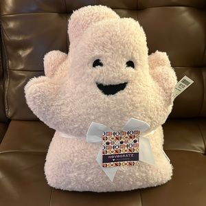 Pale pink ghost Sherpa pillows NWT